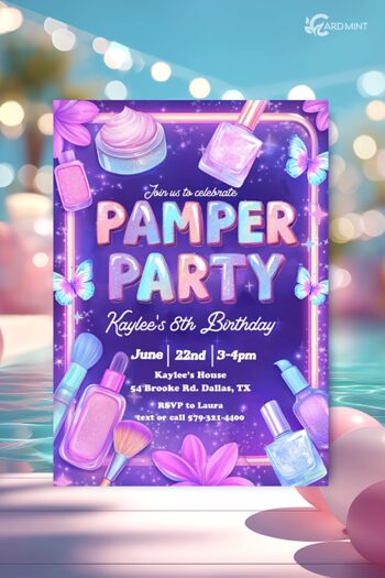 Editable Pamper Spa Birthday Party Invitation: The Ultimate Glam Party Starter 186 listing image